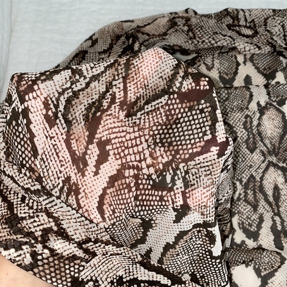 Snake print kimono open front quarter sleeves - Picture 3 of 3